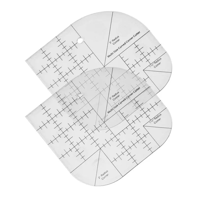 LIKE WISH Creative Curved Corner Cutter Quilt Ruler,Acrylic Sewing Curved Corner Cutter Ruler, Sewing Template Patchwork Tool,2P Oasis Select Transparent