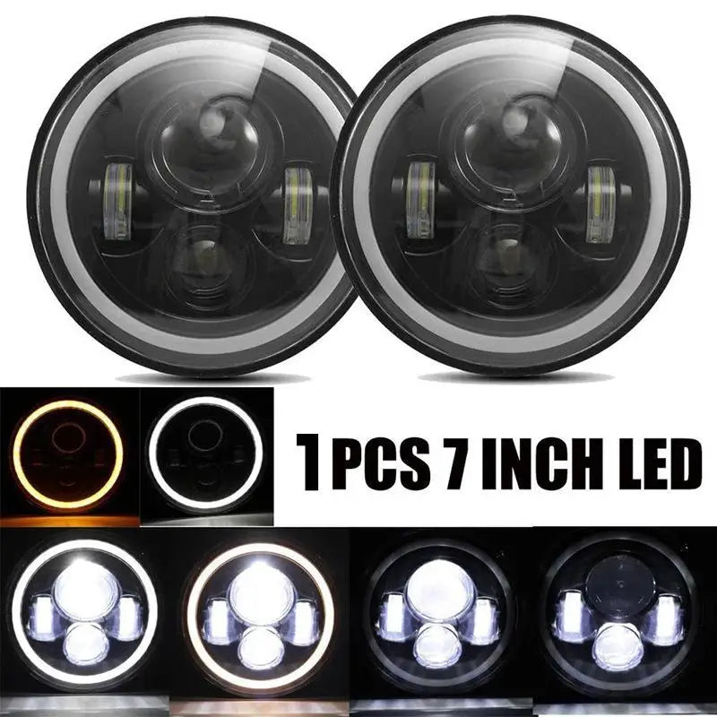 Motorcycle LED Headlight Driving DRL Lamp Angel Eye Headlamp For Touring Ultra Classic Electra Street Glide Road King Oasis Select