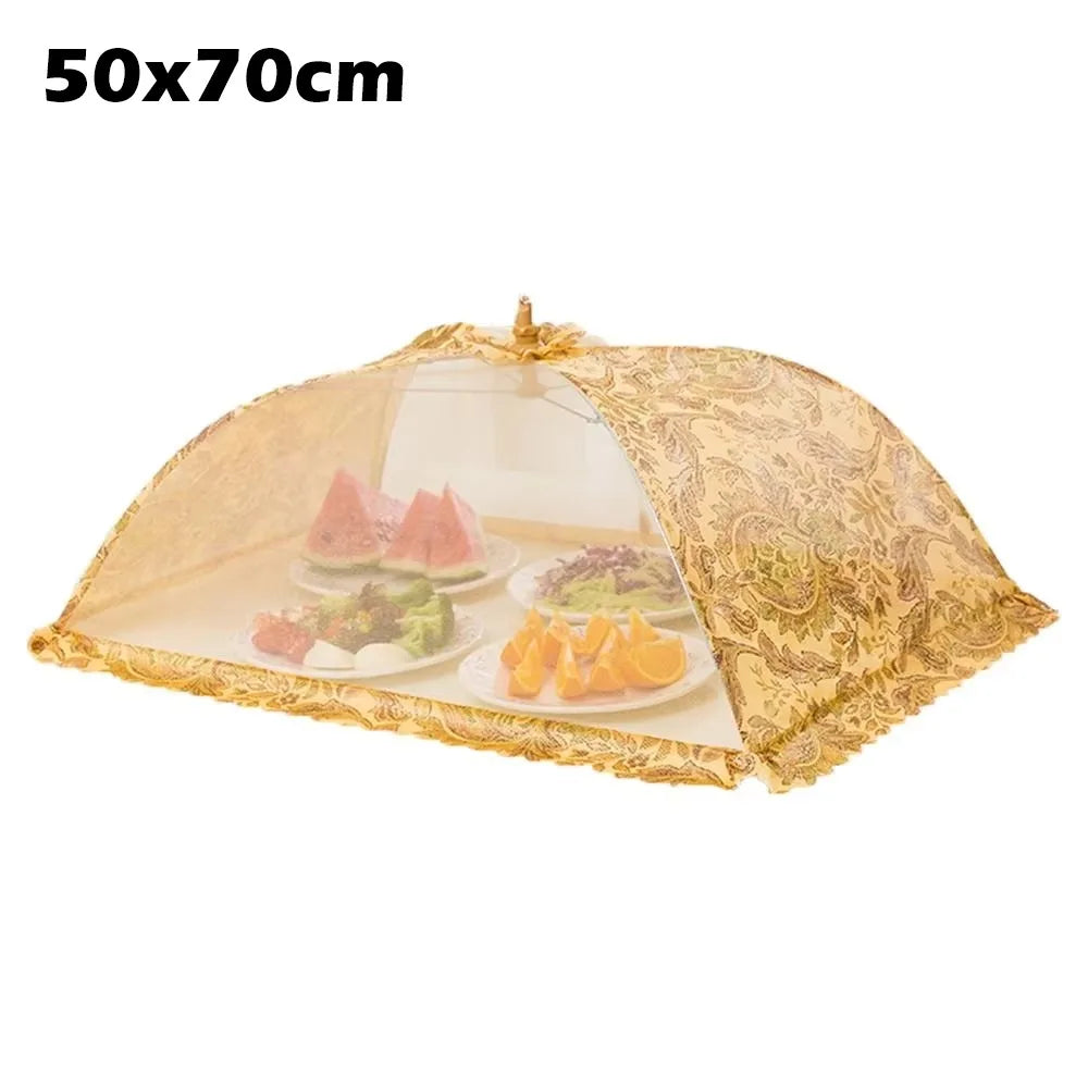 New Foldable Food Covers Breathable Anti Fly Mosquito Vegetable Cover Umbrella Dustproof Dining Table Mesh Cover Oasis Select 50x70cm