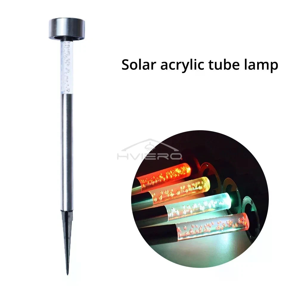 Solar Acrylic Tube Garden Stake Light – IP65 Colorful LED