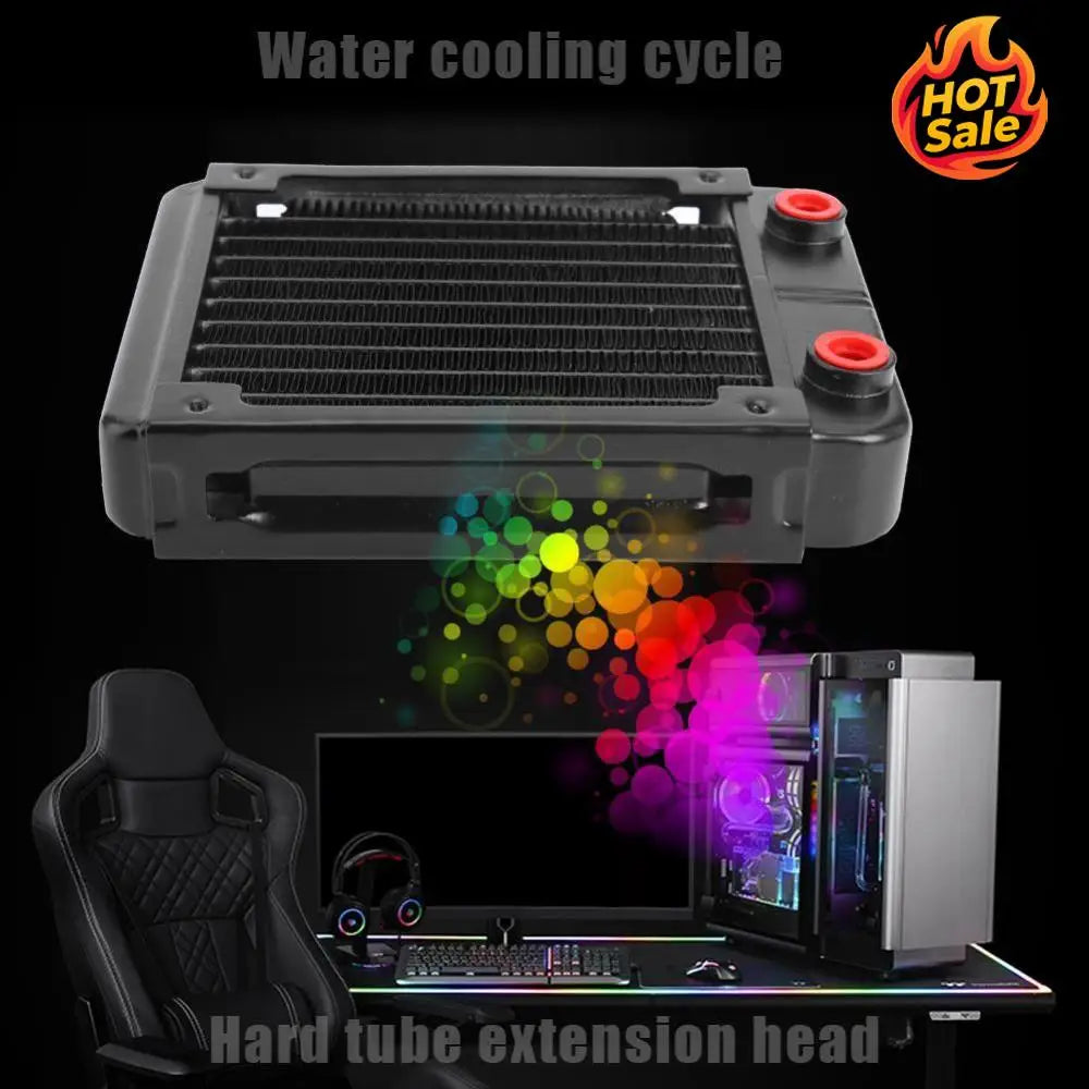 120mm Water Cooling Radiator G1/4 Thread Water Cooling Heat Exchanger Radiator 10 Pipe Computer PC Water Cooling System Part Oasis Select