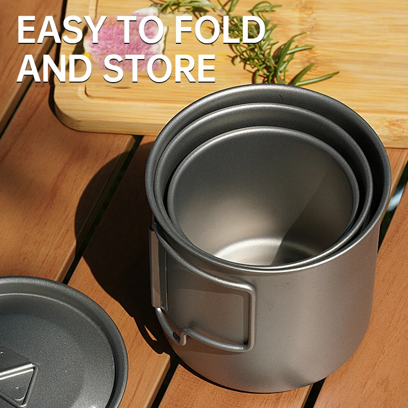 Pure Titanium Folding Camp Mug – Lightweight Camping Cup Camping Titanium Mug Oasis Select