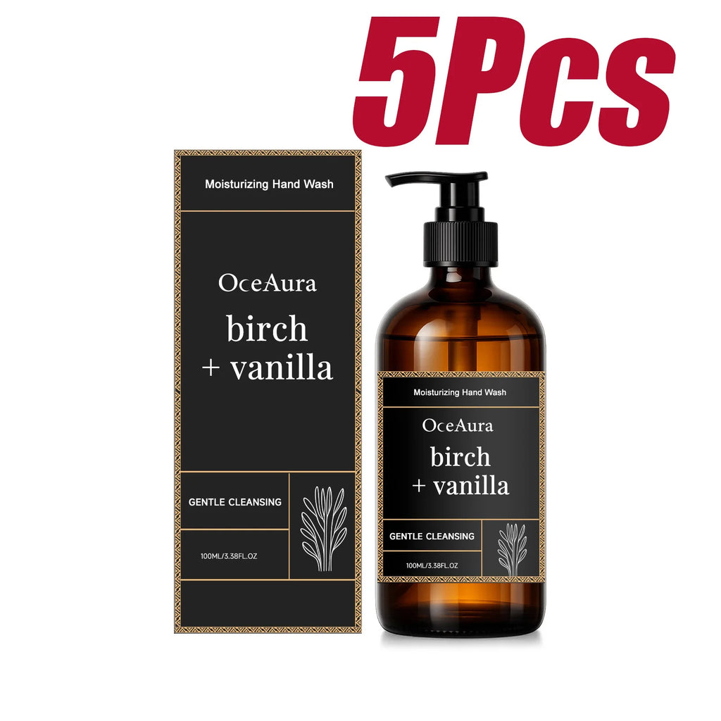 Moisturizing Hand Wash Vanilla Extract Nourishing Liquid Soap Gentle Cleansing Hand Soap for Daily Use Soft Hands Family Care Oasis Select 5 x 100ml Boxed