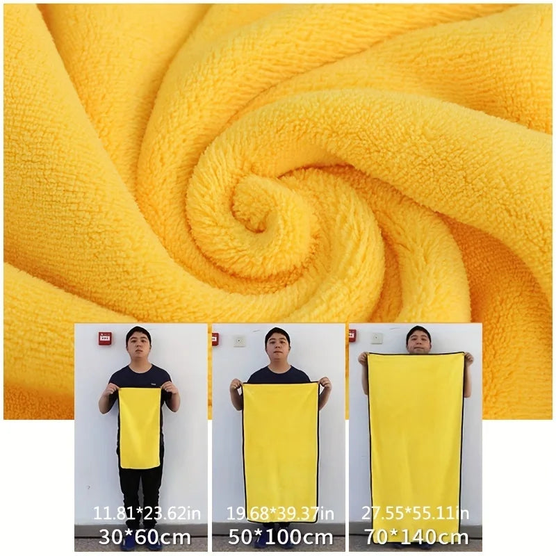 Quick-drying Dog and Cat Towels Soft Fiber Towels Absorbent Bath Towel Pet Bathrobe Convenient Cleaning Towel Dog Accessories Oasis Select YELLOW 70x140 cm