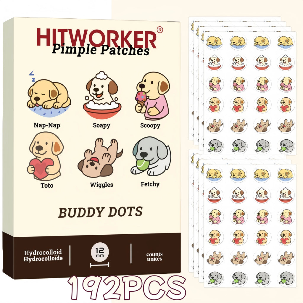 144/192pcs Acne Patch - Cute puppy shaped design, suitable for various light skin tones, daily use&photo props, facial acne patc Oasis Select 192pcs