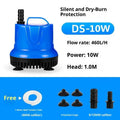 60HZ Submersible Aquarium Water Pump for Fish Tank Hydroponic Pond Powerhead Fountain Cycle Filter - Aquarium Equipment Oasis Select 10W 1M With Pipe
