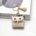 SXH 1PC Cute Key Bag Owl Coin Purse Mini School Bag Car Key Chain Pendant Lady Wallet Leather Coin Purses Coin Purse Keychain Oasis Select A