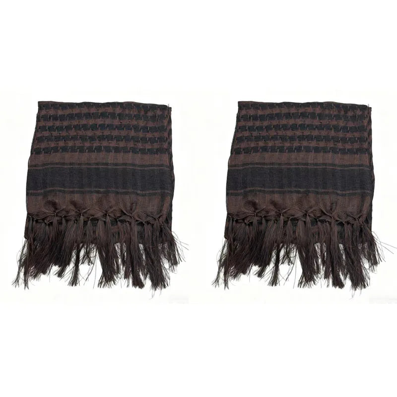1/2pcs Men Women Scarf Plaid Tartan Lightweight Cotton Keffiyeh Scarf For Winter Square Shawl Scarf Tactical Neck Warmer Cover Oasis Select 2pcs Coffee