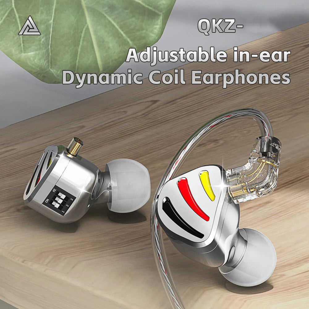 QKZ Earphones HIFI Monitoring Vocal 3-Level Tuning Switch Metal Heavy Bass Earbuds Dynamic Sport Music Headsets D-Fi Castor Oasis Select