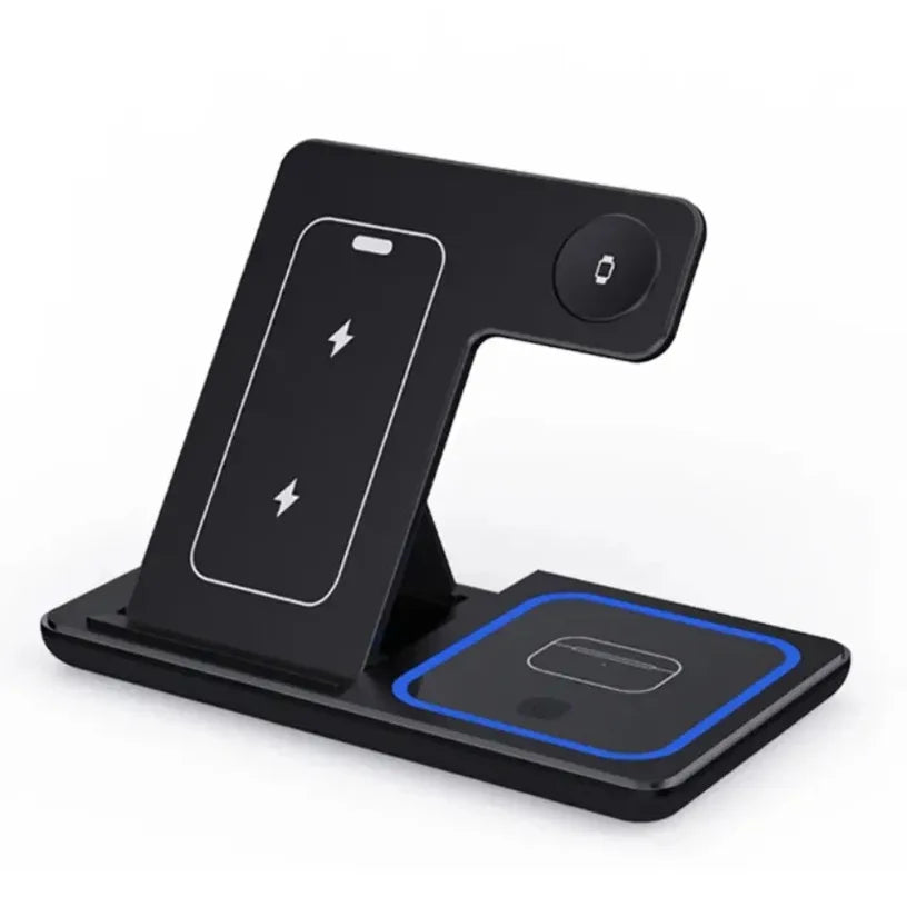 Wireless Charger 3 in 1 Stand Foldable LED Fast Charging Station For iPhone 16 15 14 13 12 Apple Watch 9 8 7 6 5 Airpods Pro Oasis Select