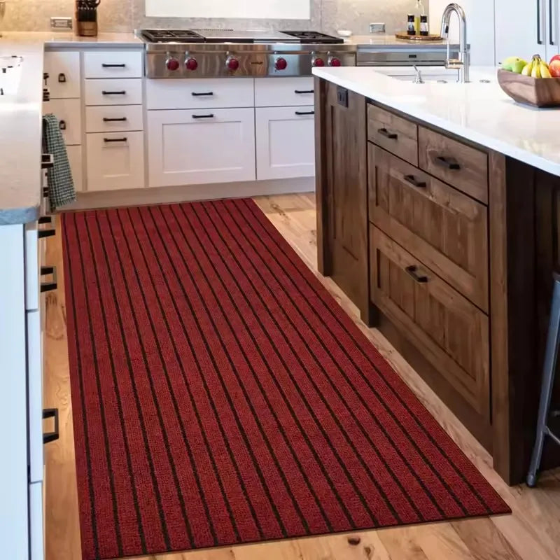 New Durable Non-Slip Door Mat Indoor Outdoor Doormat for Home Entrance Stain Fade Resistant Floor Mat Machine Washable Carpet Oasis Select Red 60x180cm