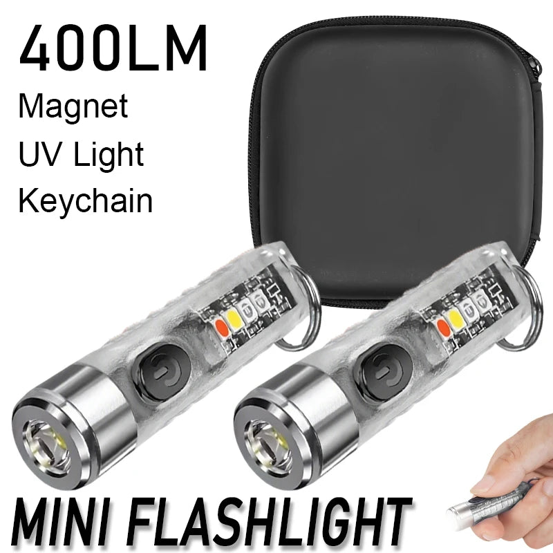 ZHIYU S11 Mini Keychain Flashlight – 400LM, USB-C, Magnetic