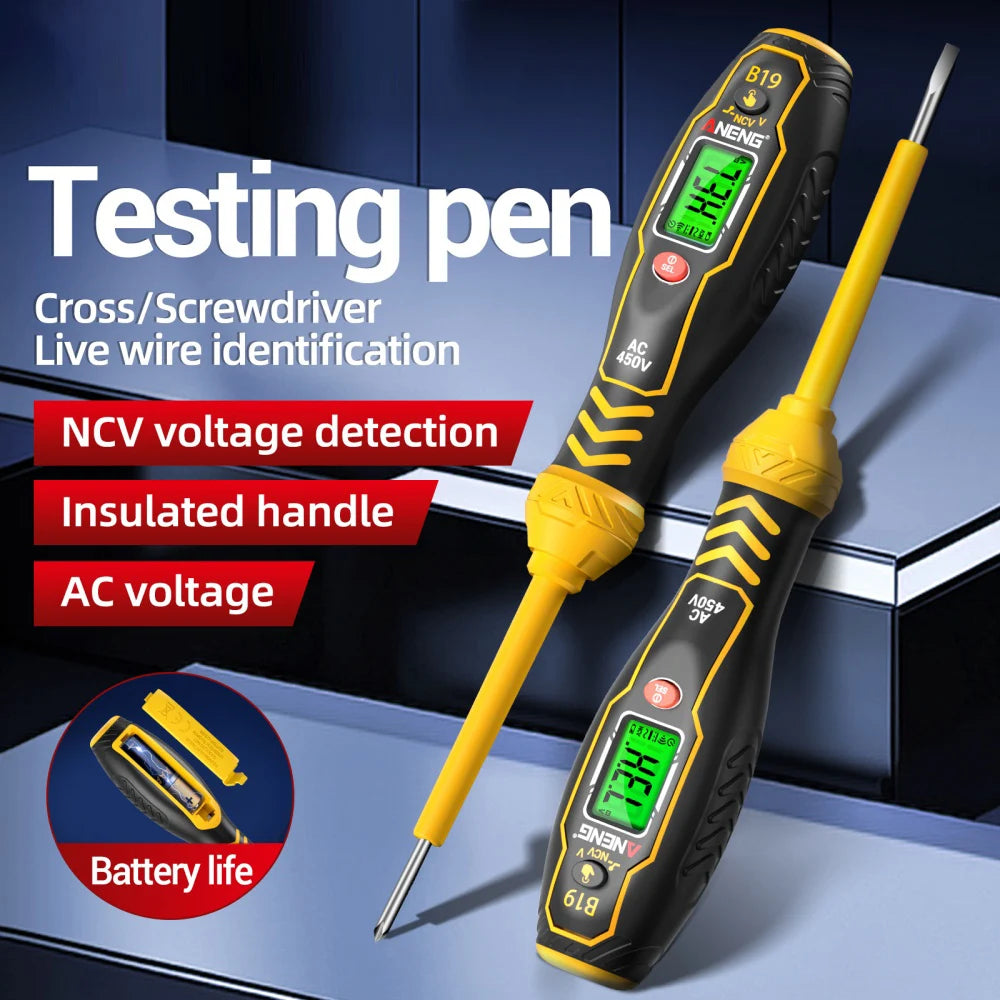 B19 Multifunctional Electrician Test Screwdriver Pencil AC Non-contact Induction Test Pen Voltage Tester Pencil Voltage Detector Oasis Select