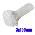 Cable Tie Cable Binder Plastic Ties Outdoor Resistant Zip Ties Multi-Purpose Self-Locking Wraps Management Bundles Oasis Select White-3x100mm 400pcs