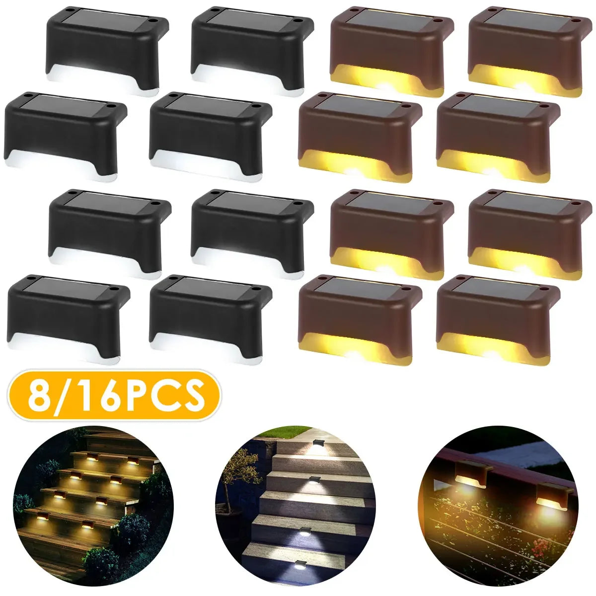 Solar LED Step Lights – Waterproof Outdoor Stair & Path Lamp