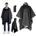 Outdoor 3 In 1 Military Raincoat Hooded Sleeve Waterproof Rain Poncho Motorcycle Rain Cover Camping Hiking Travel Rainwear Tent Oasis Select black