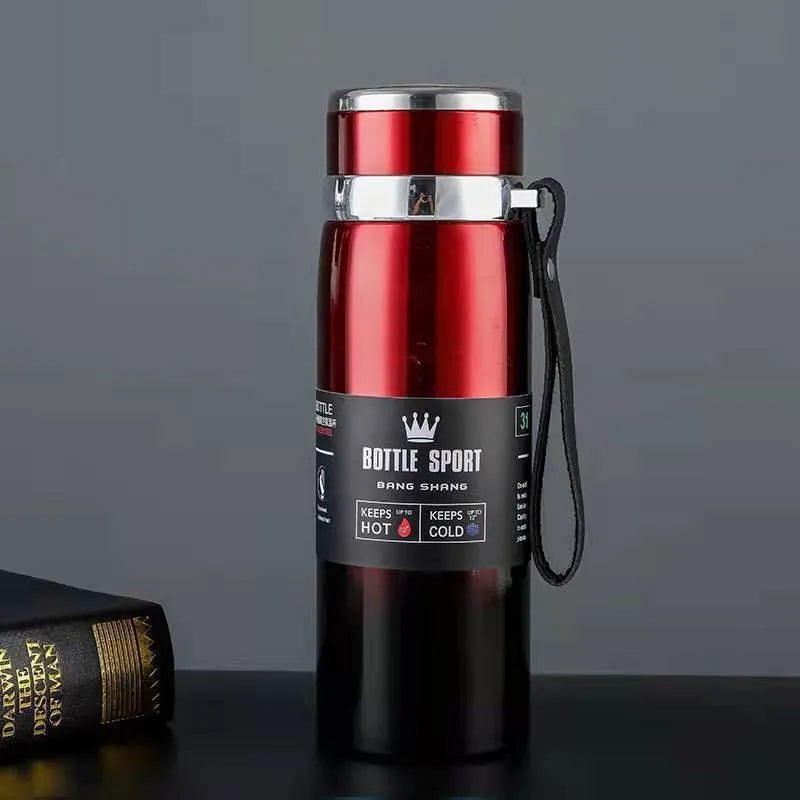 1000ml Stainless Steel Thermal Water Bottle Vacuum Insulated Thermos Flask Leakproof Coffee Tea Cup for Office Travel Use Oasis Select Gradient Red 1000ML