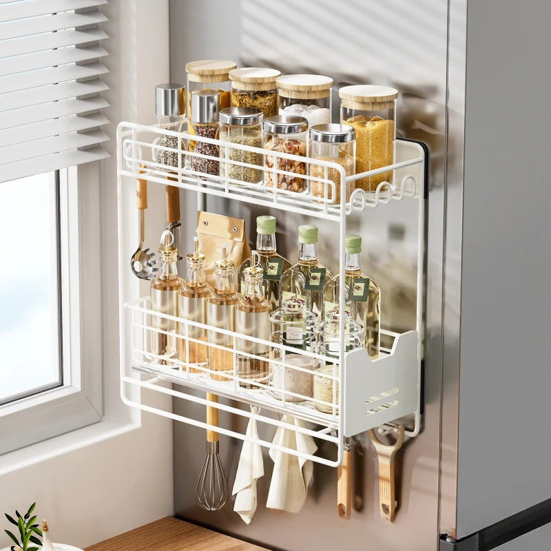 Kitchen, refrigerator rack, pullable refrigerator rack, washing machine hanger, magnetic seasoning, plastic wrap storage rack Oasis Select