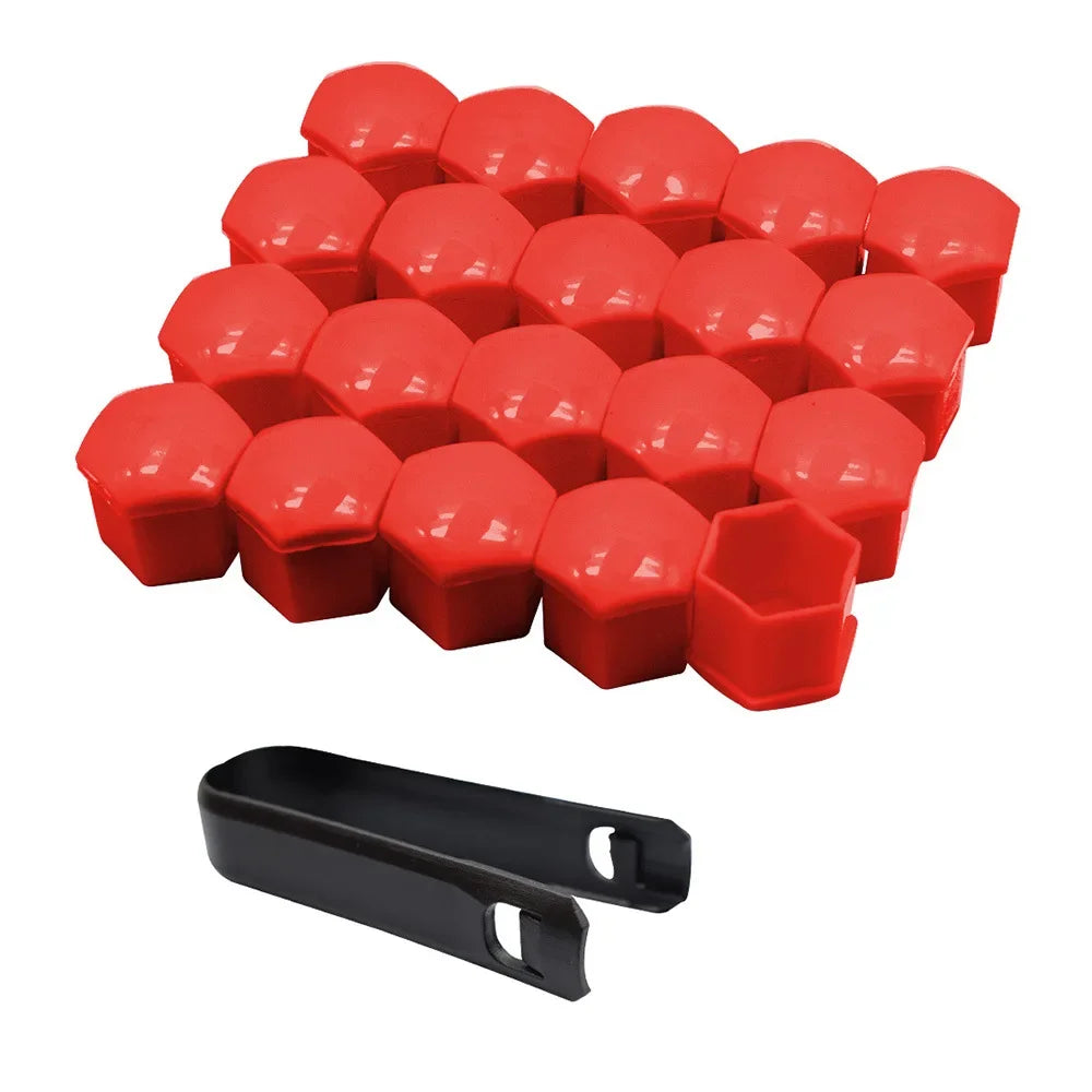 20Pcs 17/19/21mm Car Wheel Nut Caps Anti-Rust Auto Hub Screw Cover Wheel Nut Rim Cover Protection Covers Caps Tyre Nut Bolt Oasis Select Red 21mm 20Pcs