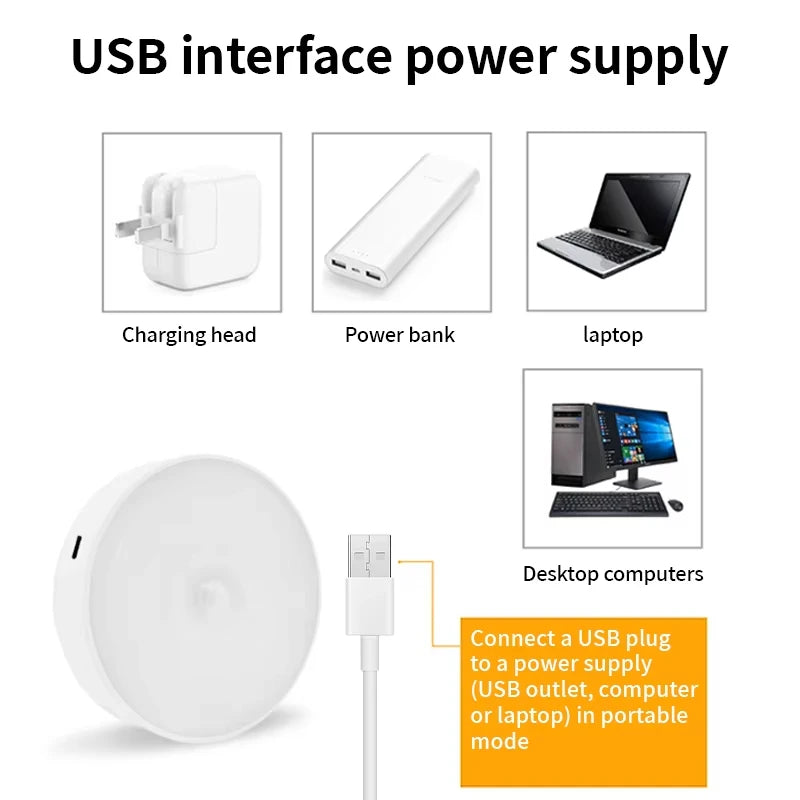 LED Motion Sensor Night Light USB Rechargeable Night Lamp For Kitchen Cabinet Wardrobe Lamp Staircase Wireless LED Closet Light Oasis Select