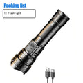 Portable Led Flashlight USB Rechargeable Zoomable Torch Strong Light 6 Mode Tactical Lamp for Camping Fishing Emergency Lantern Oasis Select Style B