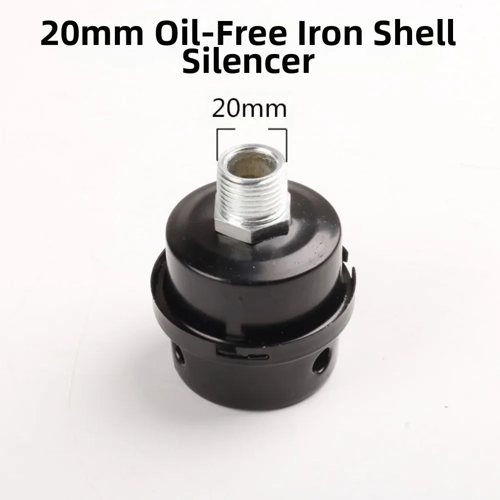 12.5/16/20mm Metal Air Filter Oil-Free Muffler Air Compressor Intake Filters Noise Muffler Air Compressor Pump Accessories Oasis Select Iron 20mm