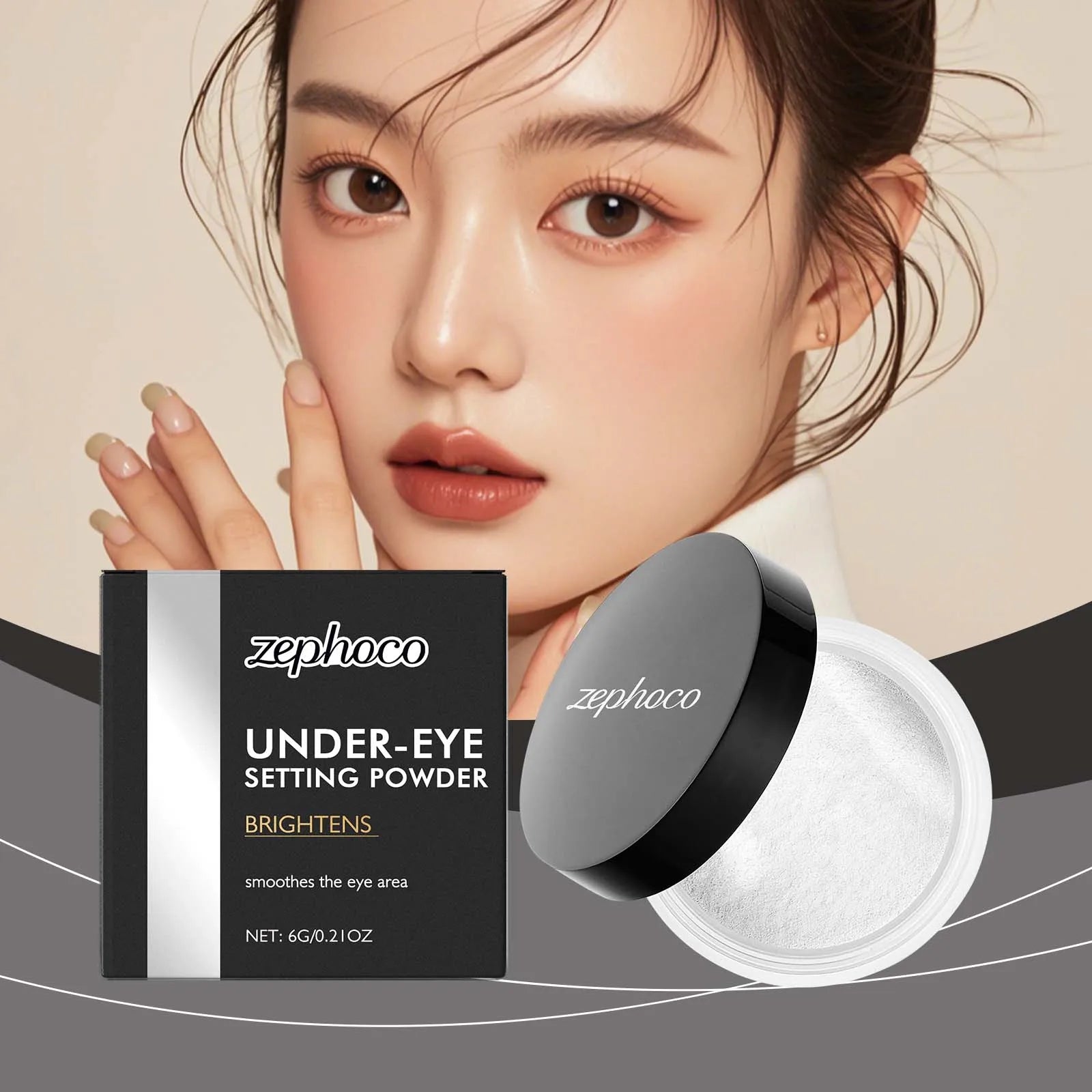 Brightening Loose Powder Reduce Dullness Smooth Pores Highlight Under-Eye Lightweight Blends Foundation Soft-Focus Matte Finish Oasis Select
