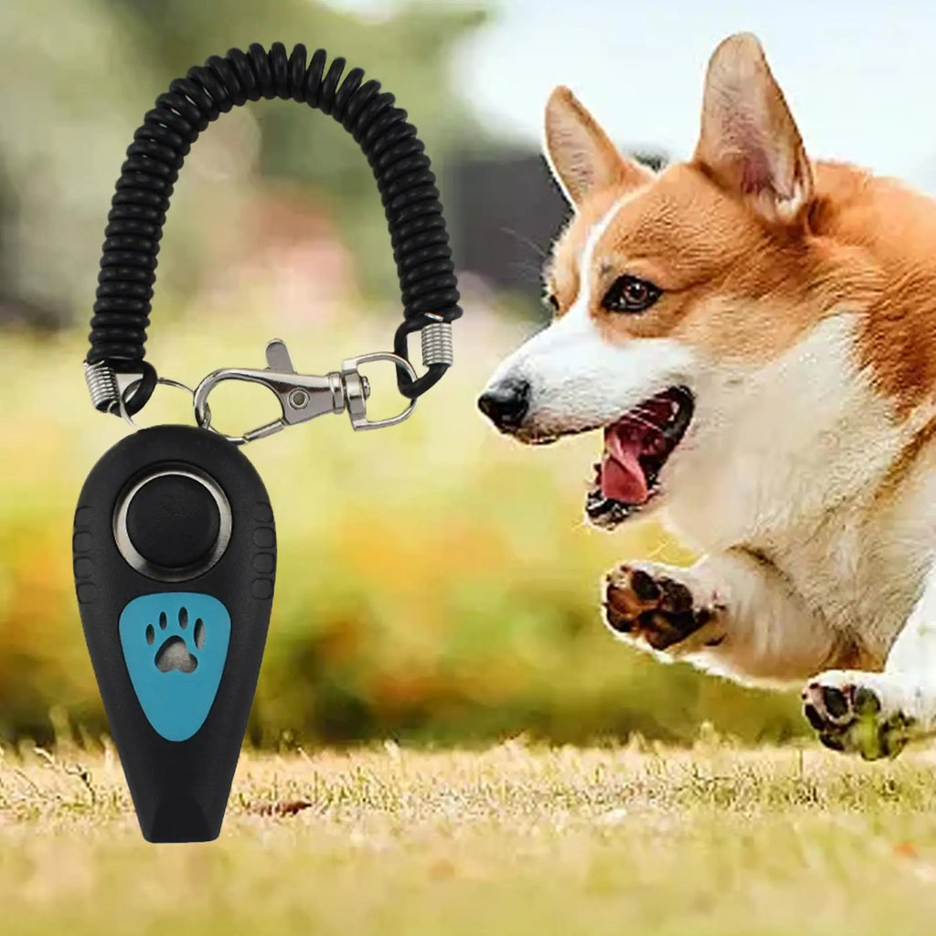 Dog Training Clicker 2 in 1 Pet Clicker and Whistle Behavior Aid with Wrist Strap Silent Recall Device Dog Whistle for Animal Oasis Select