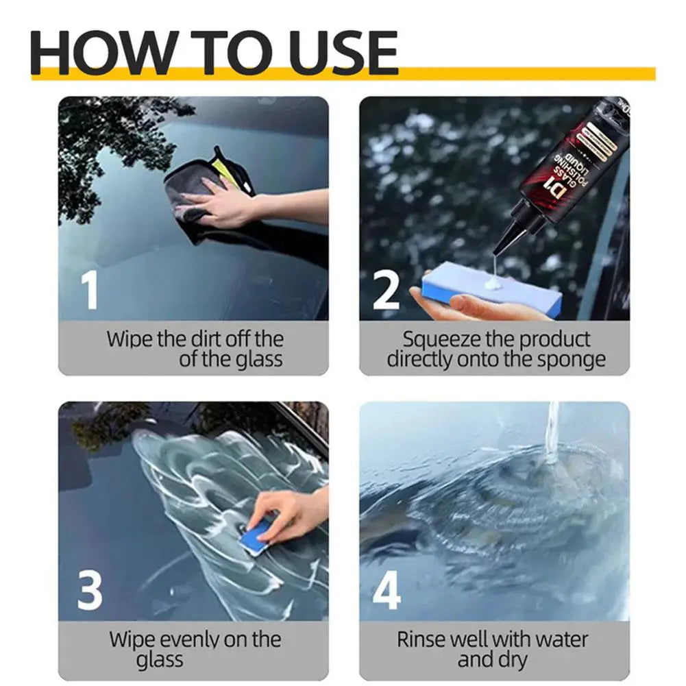 Car Glass Polish Liquid Kit – Streak-Free Water Spot Remover