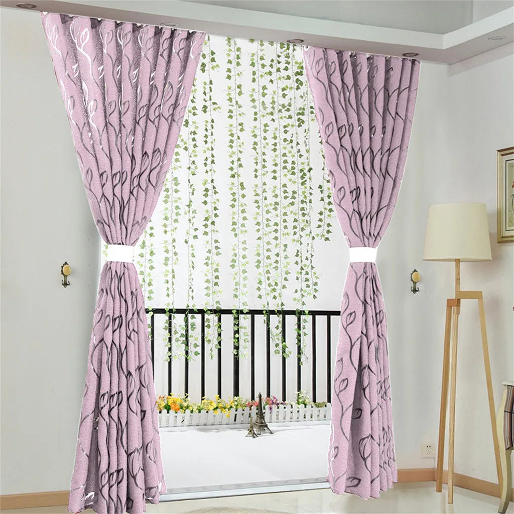 Vines Leaves Tulle Sheer Curtain Panel – Window Drape & Valance Sheer Curtain Panel Oasis Select