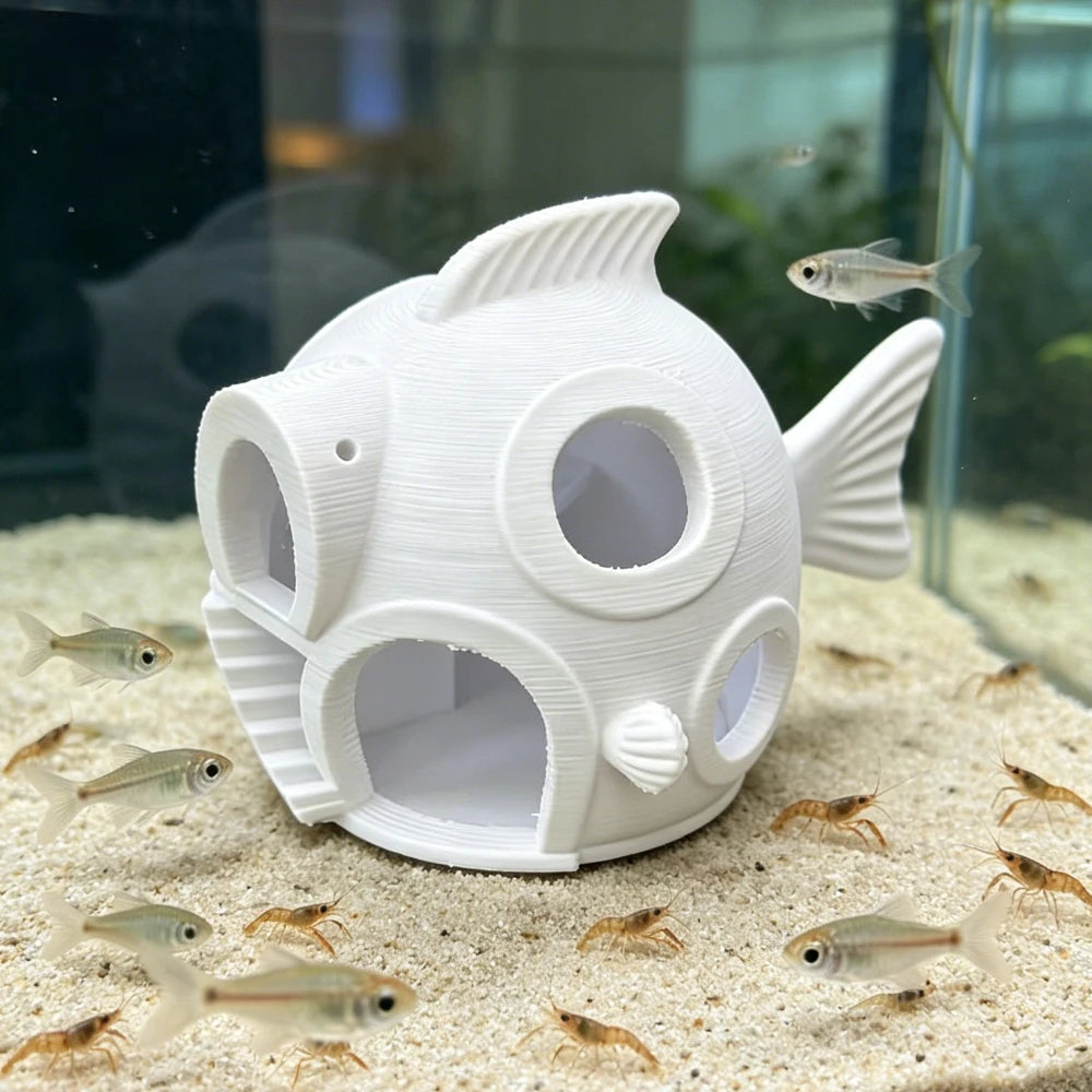 Fish-Shaped Houses Aquarium Hideout Multi-Hole Caves for Fish & Shrimp Non-Toxic Safe Tanks Ornaments Decor Aquarium Accessories Oasis Select
