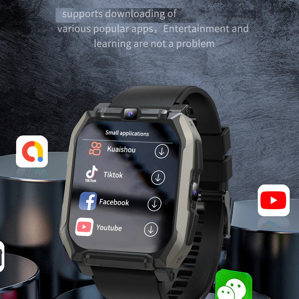 4G Smart Watch Dual Camera WIFI Smartwatch GPS APP Download 700mAh Sport Video Call Watches For Men Women 1.96" Sim Card Music Oasis Select