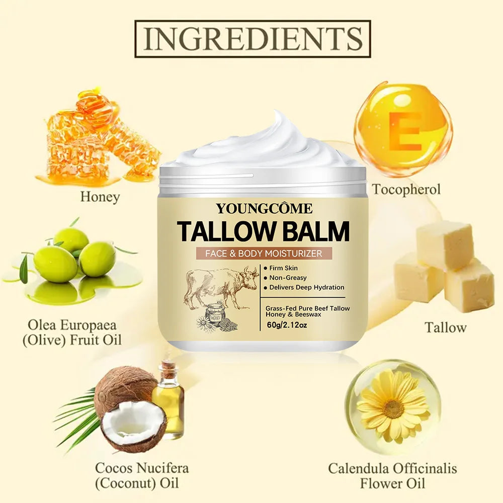 YOUNGCOME Beef Tallow Night Cream – Deep Hydration & Glow