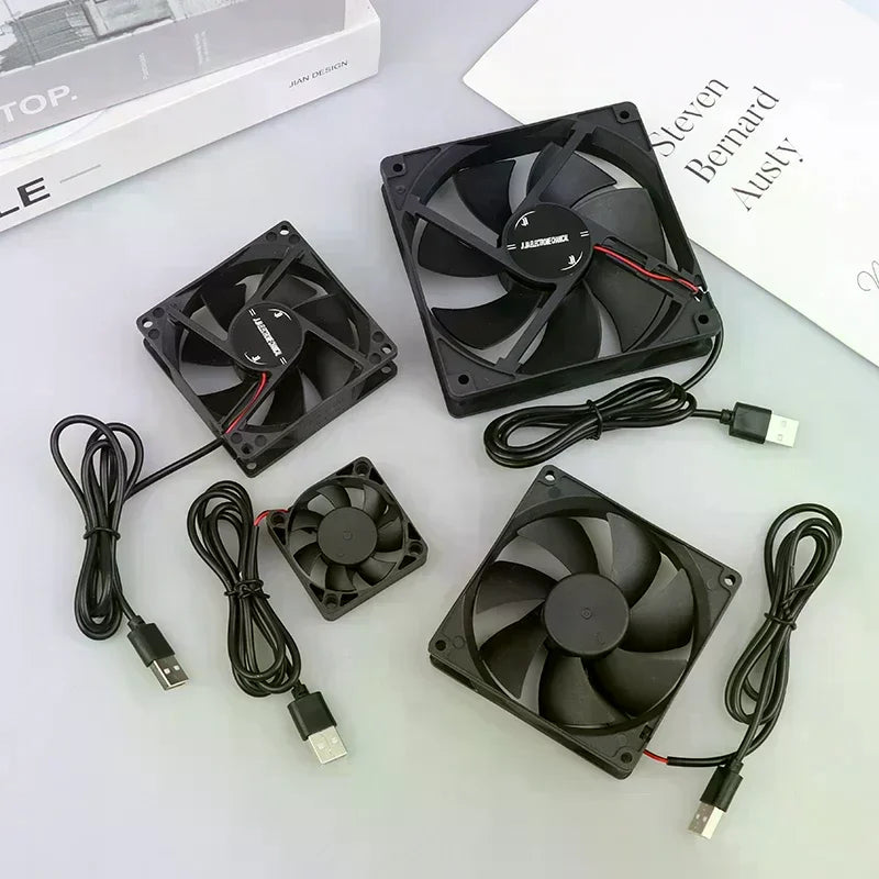 5V Brushless Cooling Fan USB Router Fan Computer Case TV Box Cooling Case 50mm 80mm 90mm 120mm PC DIY Cooler Desktop Fan Oasis Select