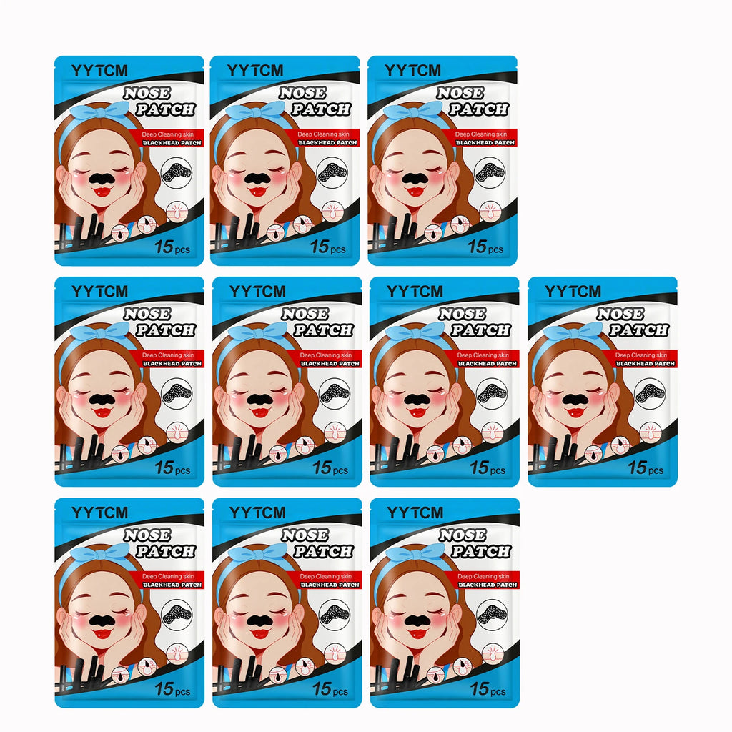 Blackhead Nose Patch, Charcoal Face Nose Mask Deep Cleansing Blackhead Removal Comedone Peel Off Mask 15Pcs/Bag Oasis Select 10 Bags 150Pcs