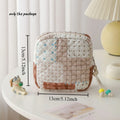 1pcs Cute Quilted Fabric Coin Purse Portable Small Pouch for Sanitary Pads Earphones & Cosmetics Travel Essentials Oasis Select Splicing patch