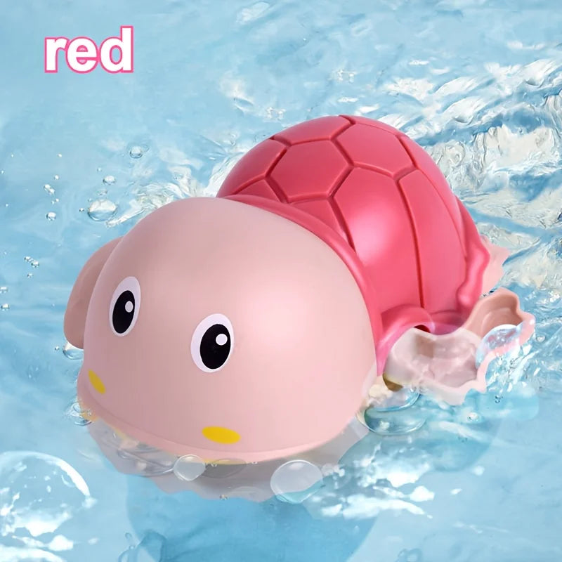 3/1pcs Cute Wind-Up Animal Frog Water Spray Toy,Plastic Bath Toy with Water-Squirting Head for Shower and Swimming Pool Fun Oasis Select red turtle