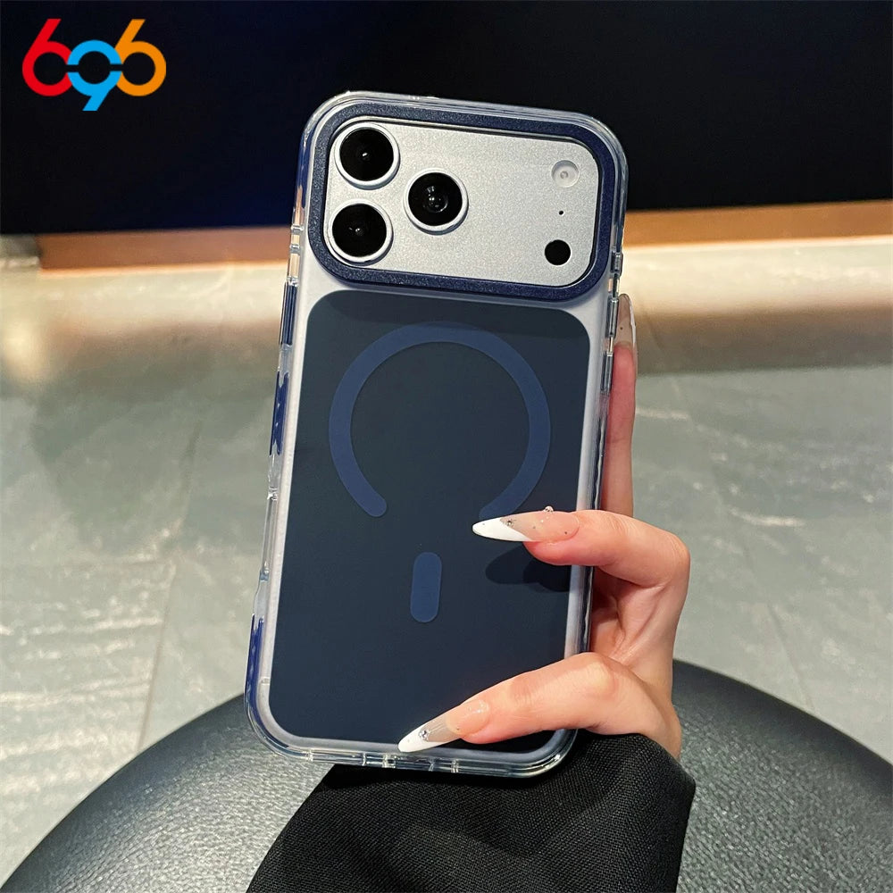 Matte Translucent Case For IPhone 17/16 Pro Max 15 Promax 14/13/17Pro For Magnetic Wireless Charge Cover Man Women Phones Shell Oasis Select BL iPhone 16 Pro