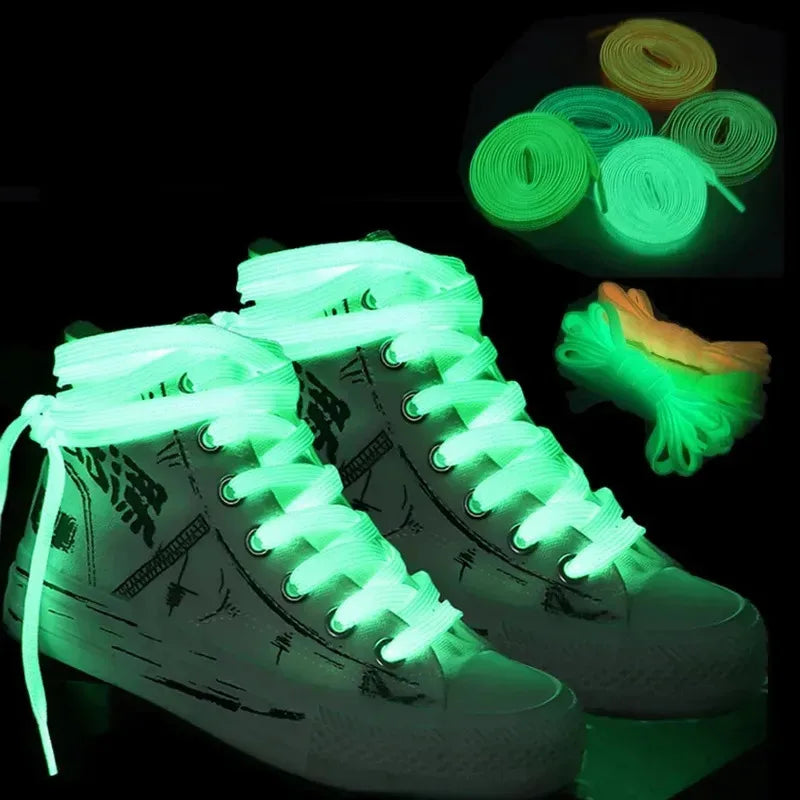 1/2pcs Luminous Shoe Laces Bold High Quality Fluorescent Shoelaces Glow In The Dark Night Round Shoelace Sneaker Laces Shoes Oasis Select