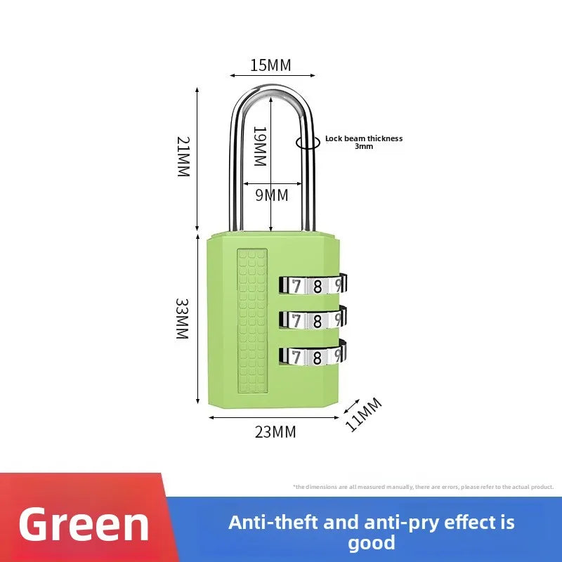 Mini Lock Resettable 4 Dial Digits Code Number Password Combination Padlock Travel Security Lock for Luggage Lock Padlock Gym Oasis Select green