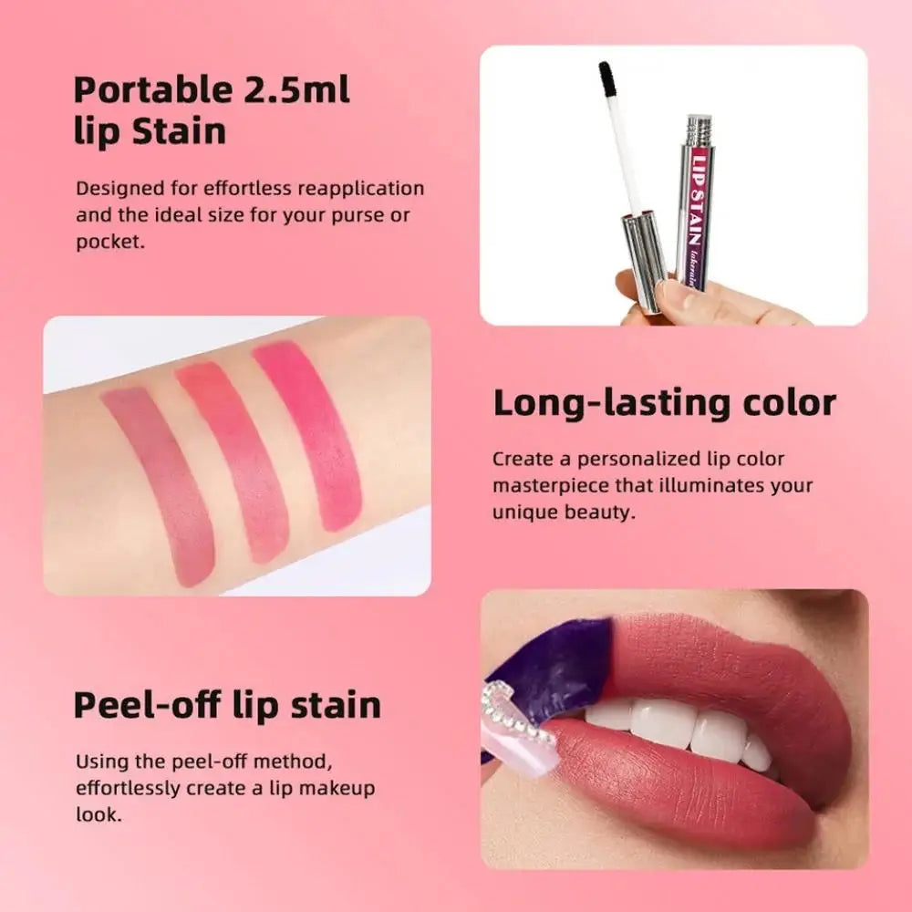 Lakerain Peel-Off Lip Stain – Matte Waterproof Lip Tint