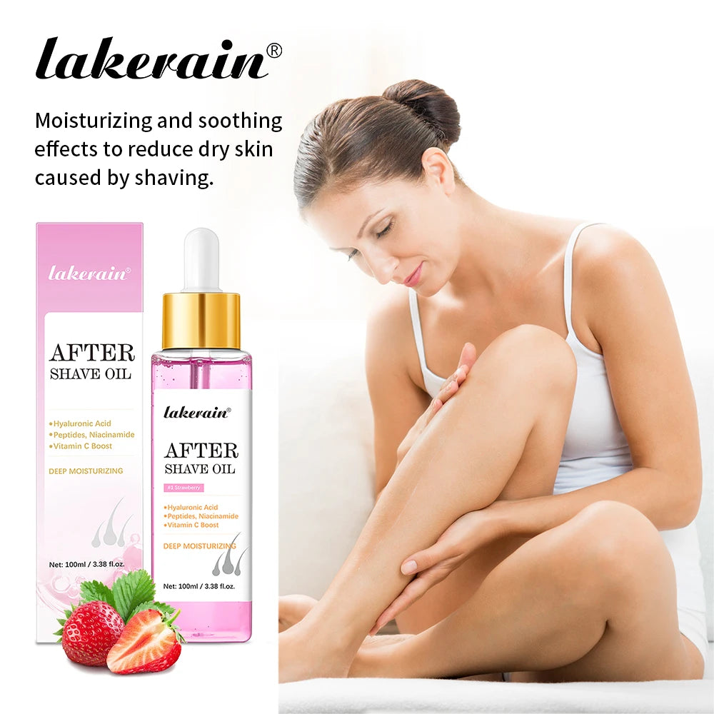 Strawberry After Shave Care Oil 100ml Women Men Smooth Skin Moisturizes Soft Serve Hair removal Shave Oil After Shave Oil﻿ Oasis Select