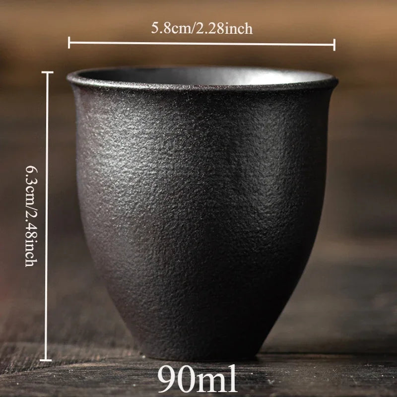 Ceramic Tea Cup Household Gilded Rust Glazed Master Cup Kung Fu Tea Set Accessories Oasis Select B 90ml