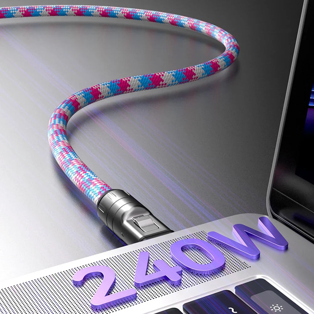 2-in-1 USB-C Lanyard & 240W Fast Charging Cable | PD Zinc Alloy