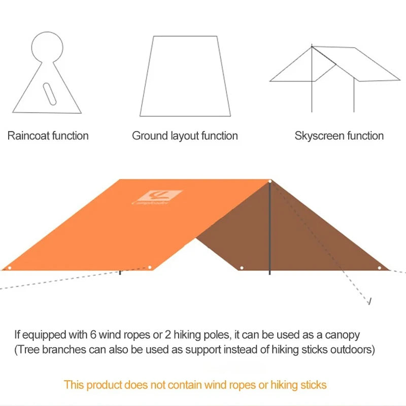 Outdoor 3 In 1 Raincoat Hooded Sleeve Long Waterproof Rain Poncho Motorcycle Rain Cover Camping Hiking Travel Rainwear Tent ﻿ Oasis Select