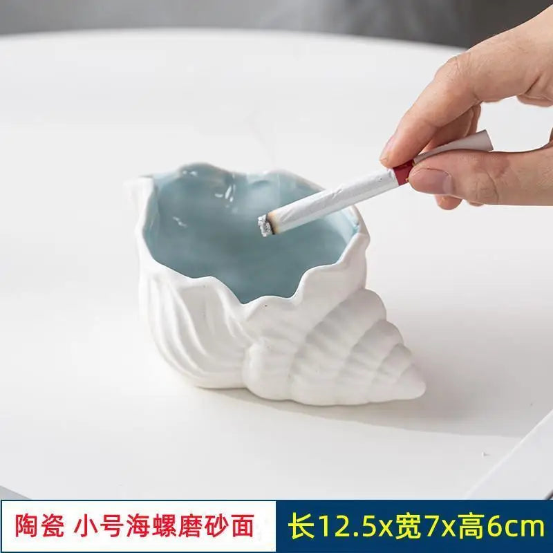 Romantic Ashtray Home Living Room Office Ceramic Conch Handicrafts Oasis Select S white conch