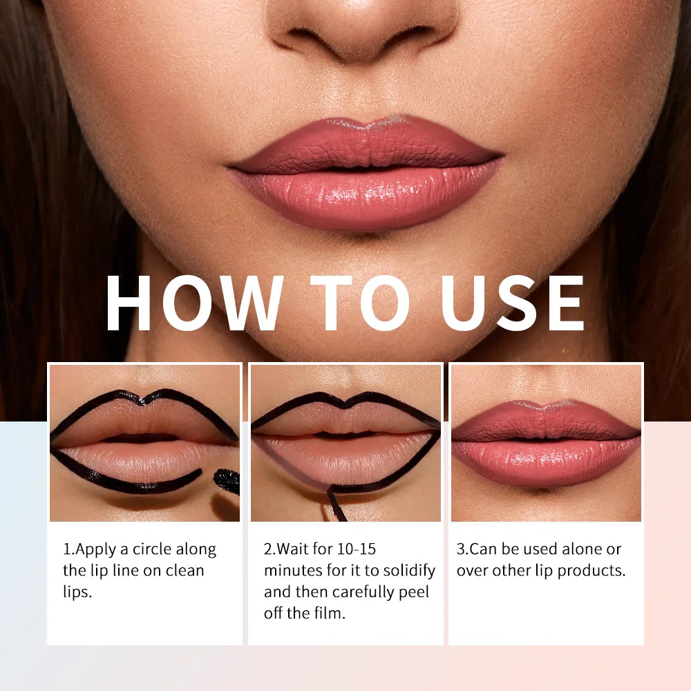 Waterproof Lip Liner Peel Off Tattoo Lipgloss Waterproof Long Lasting Matte Lip Tint Brown Contour Tear-off Lips Stain Cosmetic Oasis Select