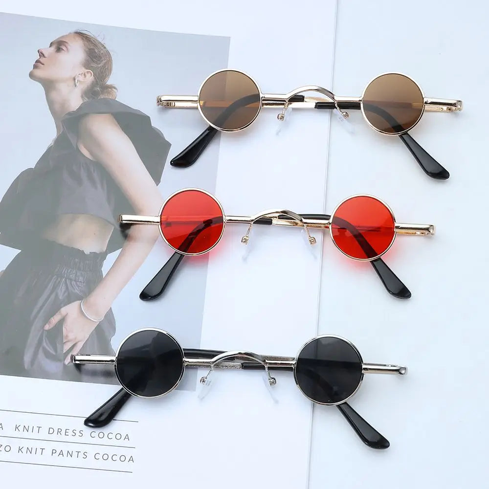 Women Men Metal Frame Hip Hop Punk Sun Glasses Shades Small Round Sunglasses Oasis Select
