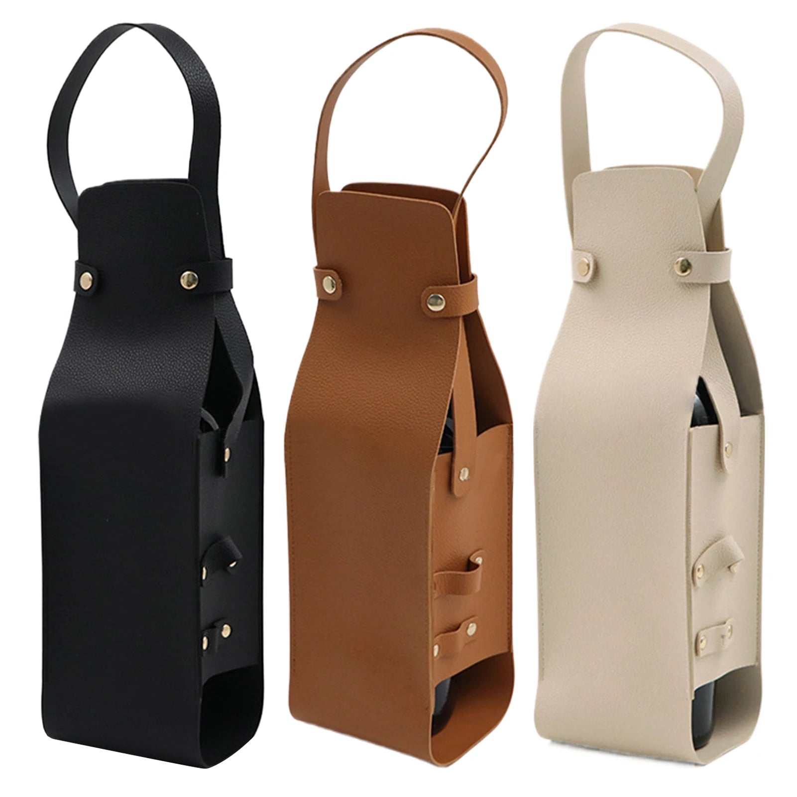 Wine Tote PU Leather Wine Holder Carrying Case Wine Carrier with Handle Liquor Bottle Carrier Carry-On Pouch Travel Wine Bag Oasis Select