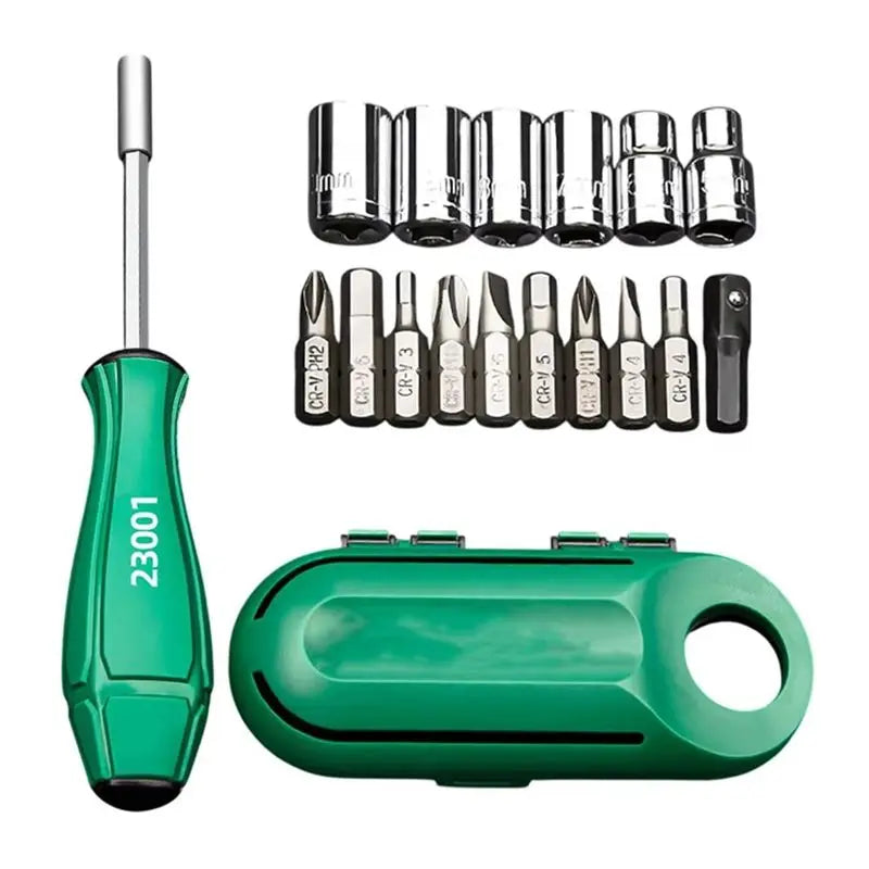 LIKE WISH Portable Screwdriver Set Portable Multi-Purpose Screwdriver High-Strength Screwdriver Nut Driver For Daily Repair Oasis Select As Shown